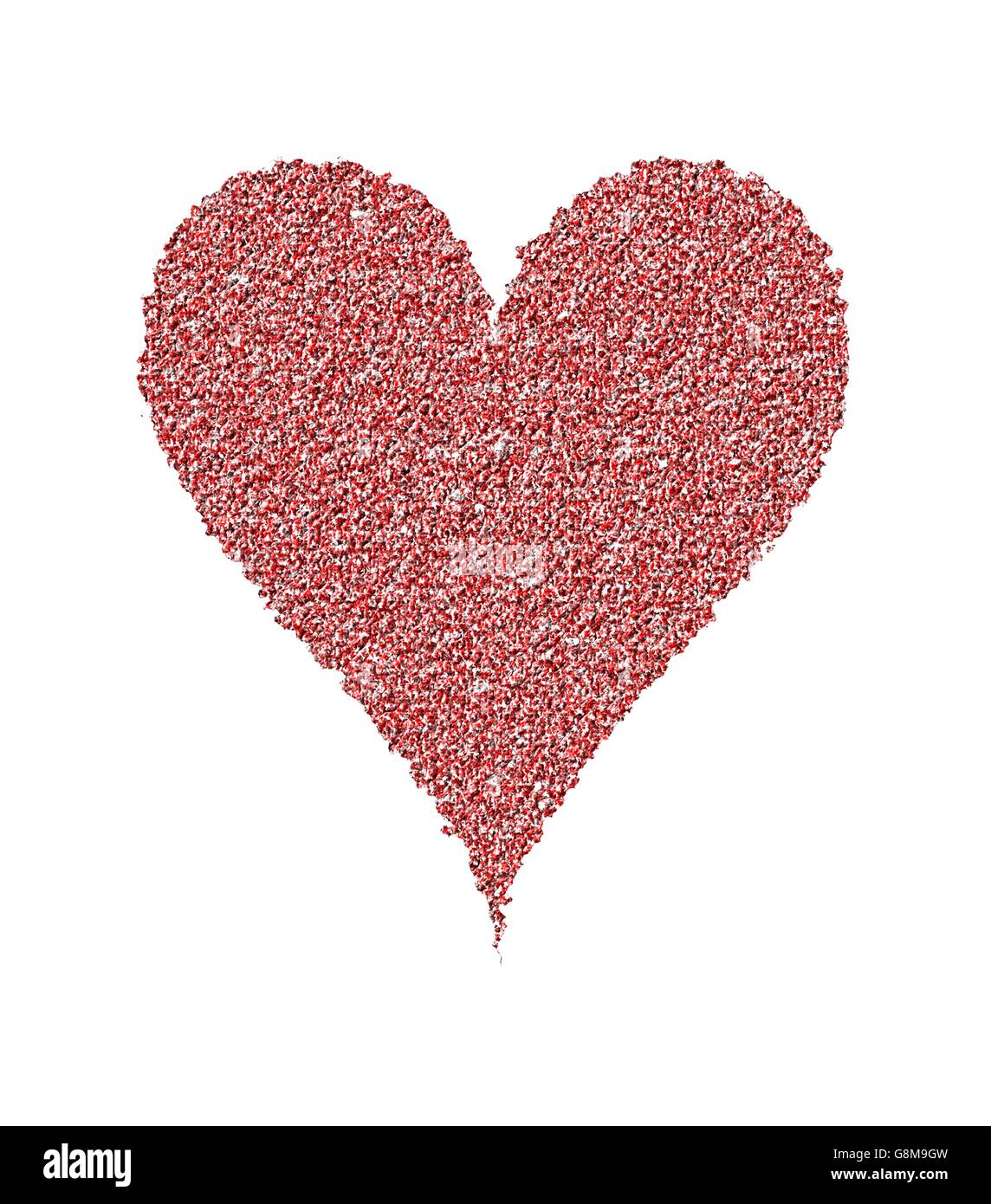 Red heart, on a white background. Art illustration Stock Vector Image ...