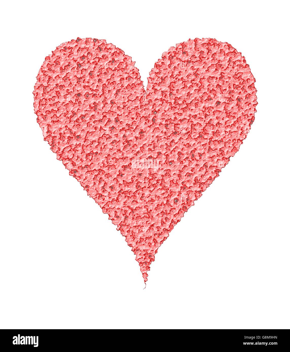 Red heart, on a white background. Art illustration Stock Vector Image ...
