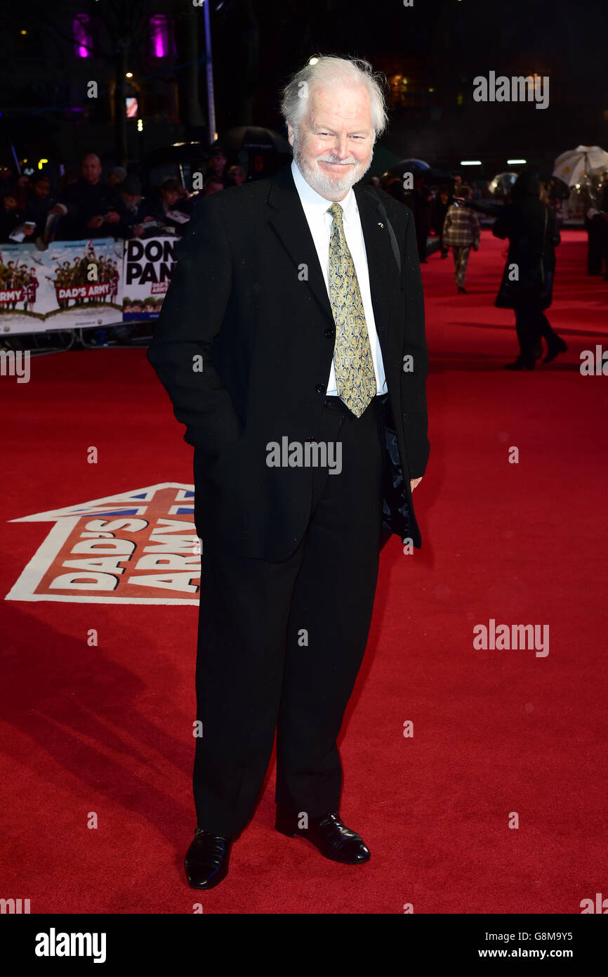 Ian Lavender attending the World premiere of Dad's Army at the Odeon Leicester Square, London. PRESS ASSOCIATION Photo. Picture date: Tuesday 26th January, 2016. Photo credit should read: Ian West/PA Wire. Stock Photo