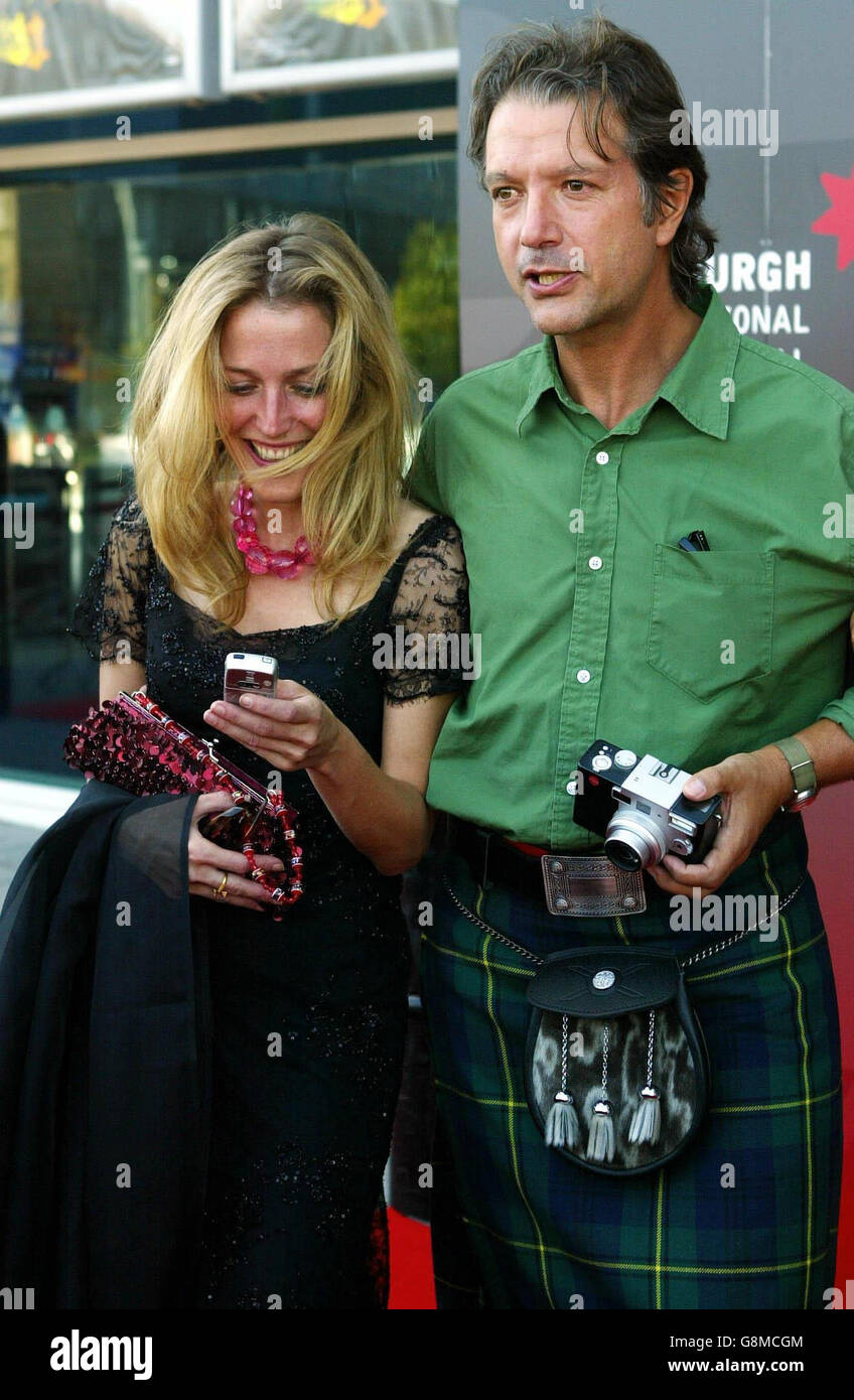 On a Clear Day Premiere - Edinburgh Film Festival. Gillian Anderson arrives with David Johnson. Stock Photo