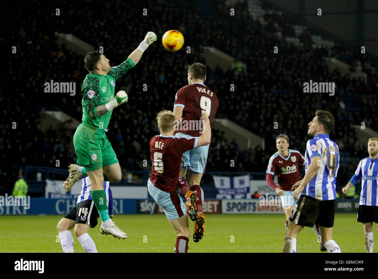 Sheffield Wednesday goalkeeper Keiren Westwood punches the ball away