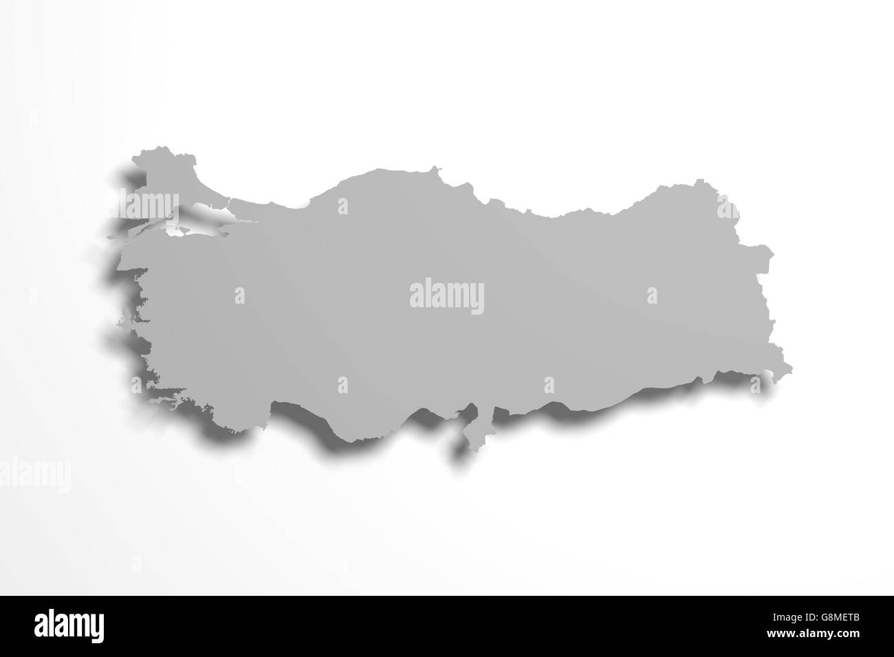 3d rendering of a turkey map on white background Stock Photo - Alamy