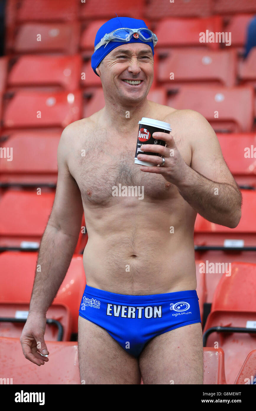 Speedo Mick in the stands during the Barclays Premier League match at the  Britannia Stadium, Stoke-on-Trent Stock Photo - Alamy