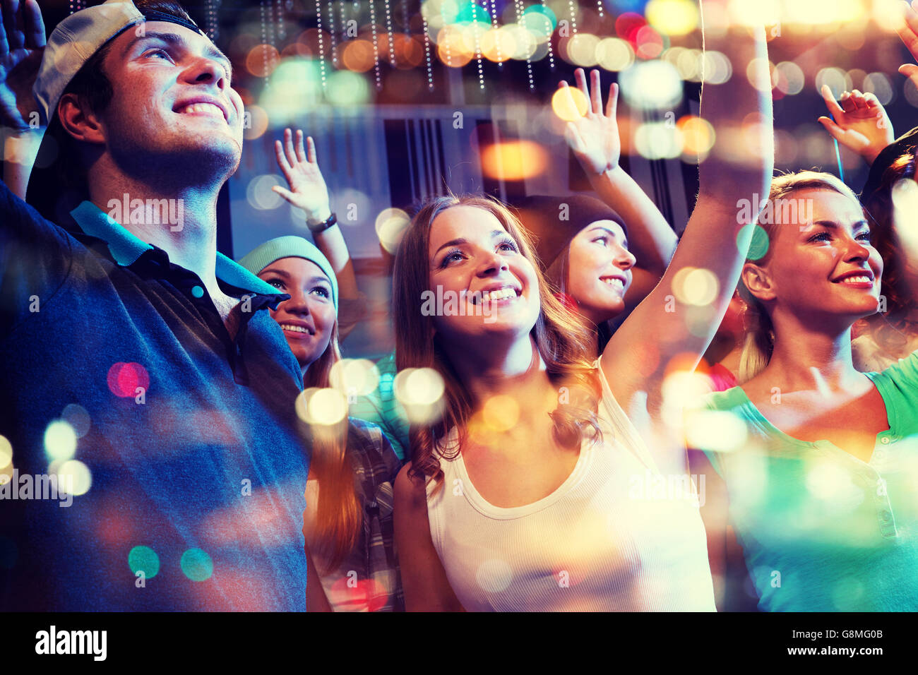 Night club crowd hands hi-res stock photography and images - Alamy