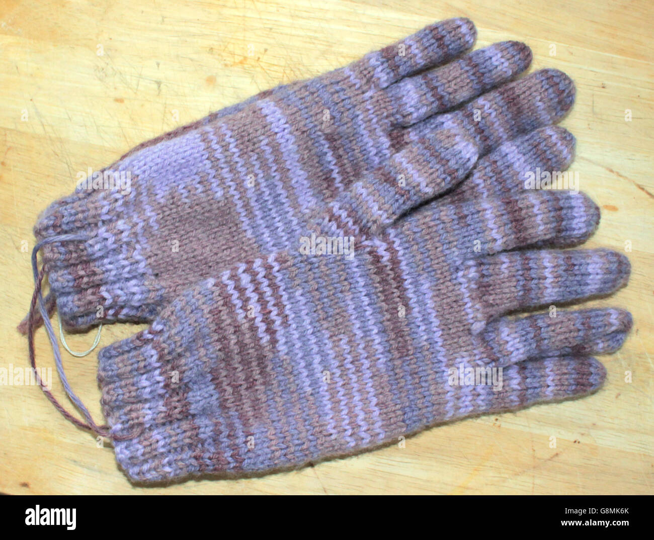 Maroon - Kumaun Hand Knitted Acrylic Woollen Hand Gloves (Adult) 26