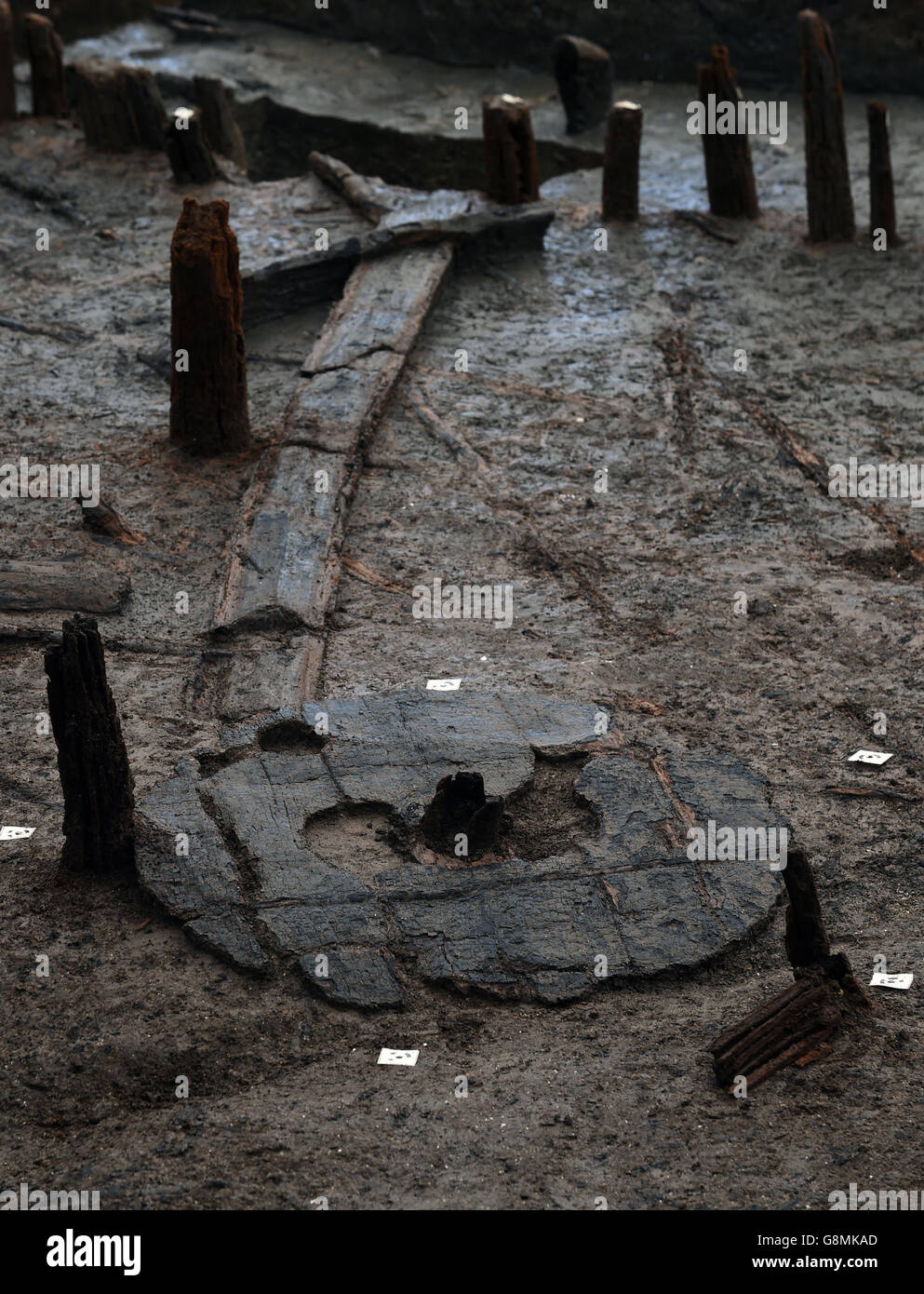 Bronze Age wheel discovered Stock Photo Alamy