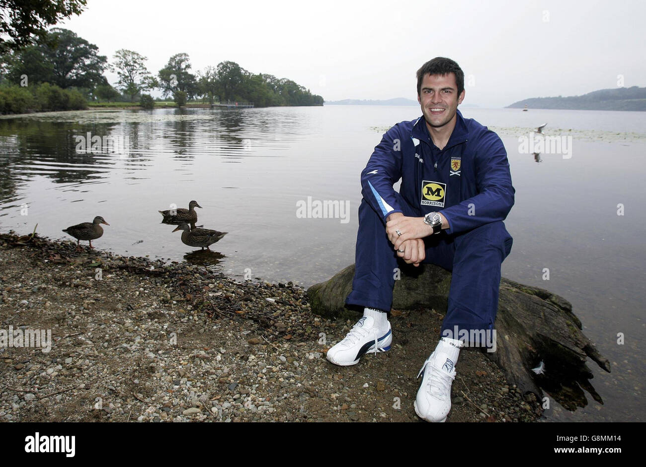 Scotland's Steven Thompson at the team hotel at Cameron House on the banks of Loch Lomond, Wednesday August 31, 2005. Scotland play Italy in a World Cup Qualifier at Hampden Park on Saturday. PRESS ASSOCIATION Photo. Photo credit should read: Andrew Milligan/PA. Stock Photo