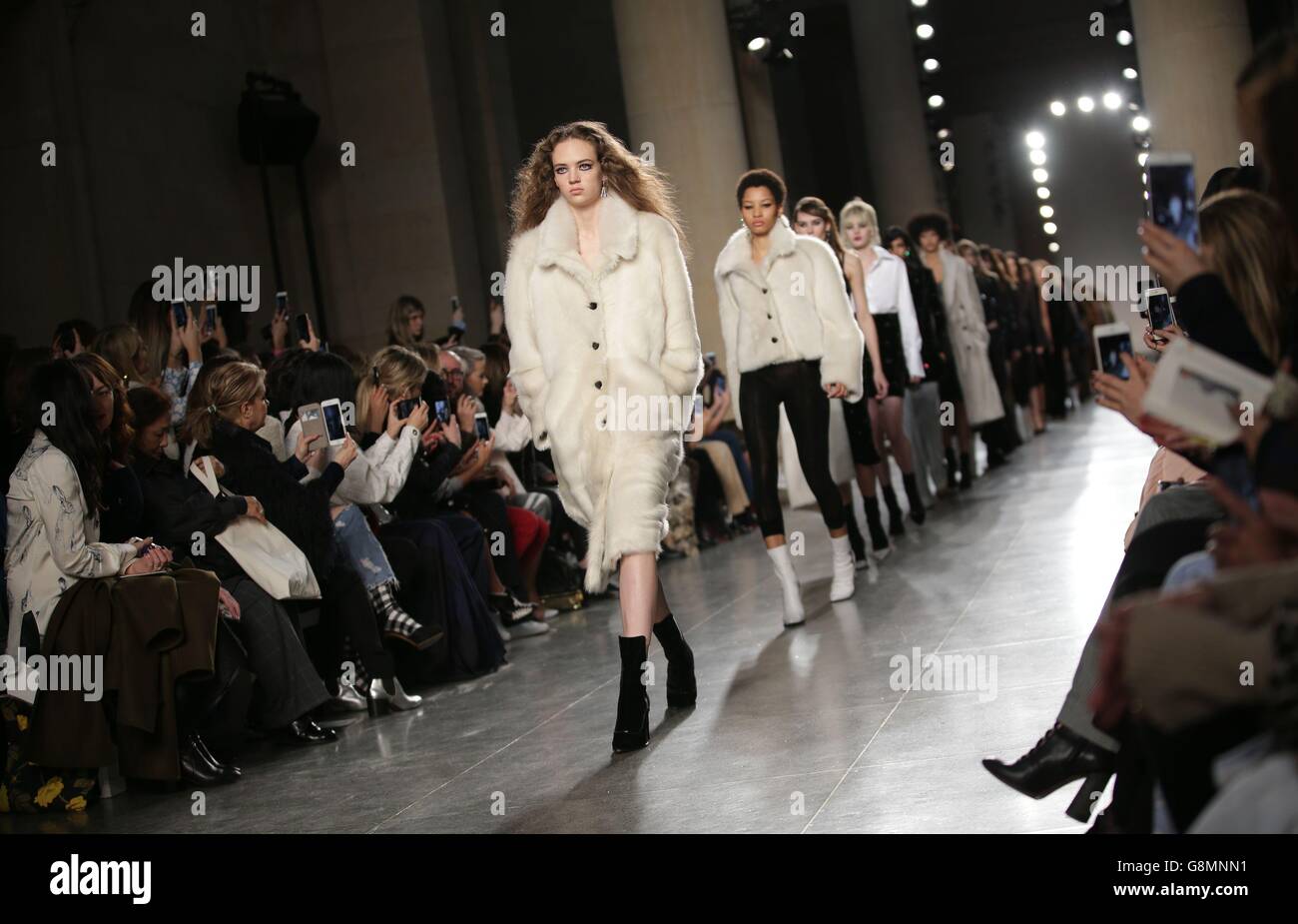 Models on the catwalk at the TopShop Unique fashion show, held at the QEII  Centre in London, as part of London Fashion Week Spring/Summer 2016 Stock  Photo - Alamy