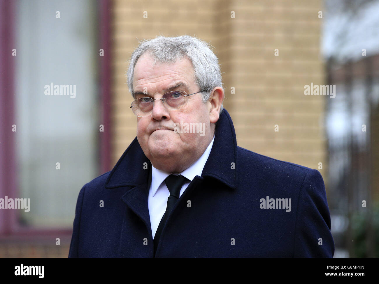 Des James, father of Private Cheryl James, arrives at Woking Coroner's Court in Surrey for the long-awaited fresh inquest which is due to begin into the death of the young soldier at the controversial Deepcut Army barracks more than 20 years ago. Stock Photo