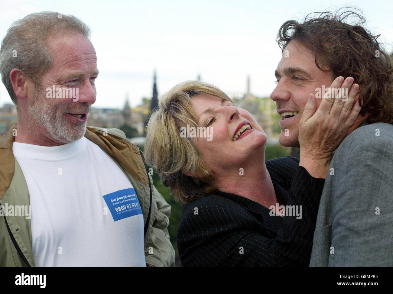 Actor Peter Mullen (left) with Brenda Blethyn and Jamie Sives. Stock Photo