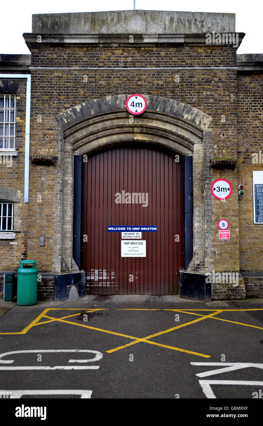 Brixton Prison stock. The exterior of HM Prison Brixton in London. Stock Photo