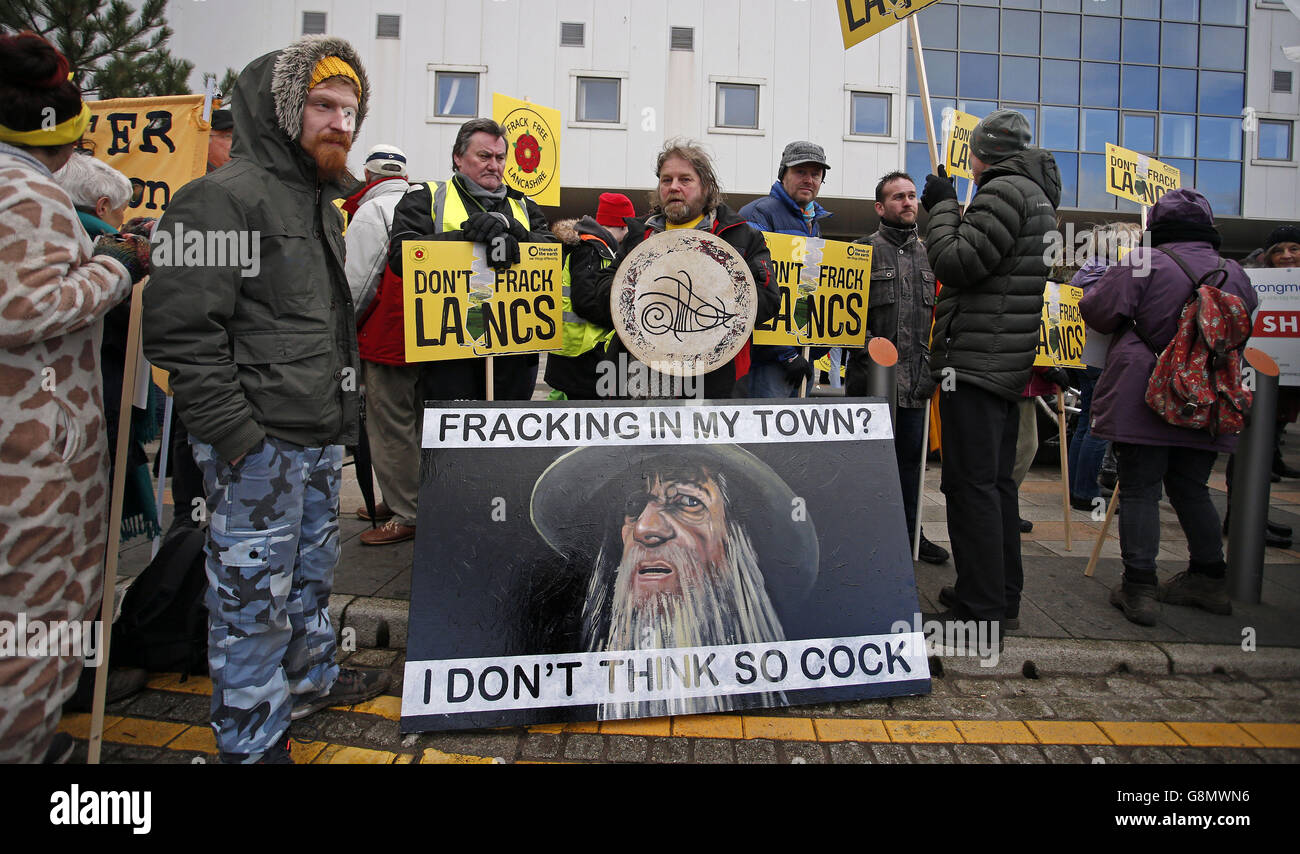 Fracking in Lancashire plans Stock Photo