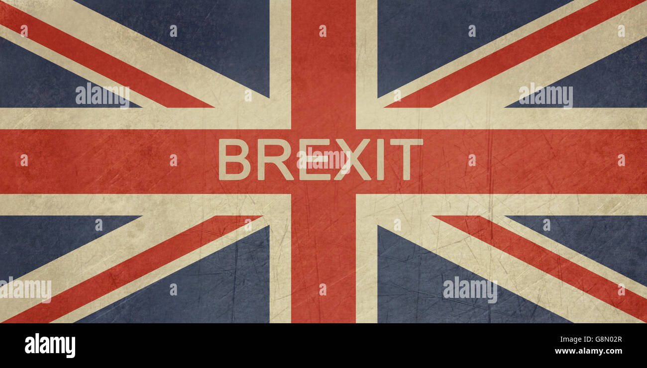 Grunge United Kingdom Brexit Flag or Great Britain Union Jack. Stock Photo