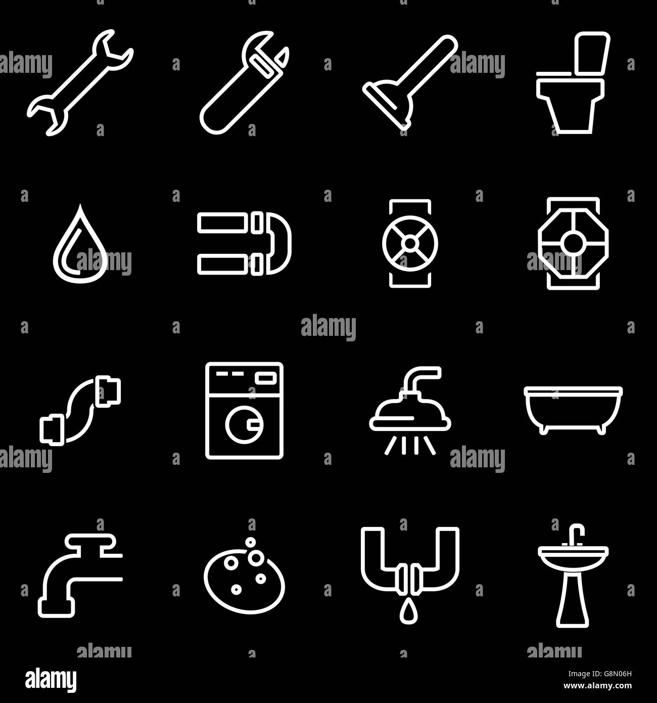 Plumbing tools Black and White Stock Photos & Images - Alamy