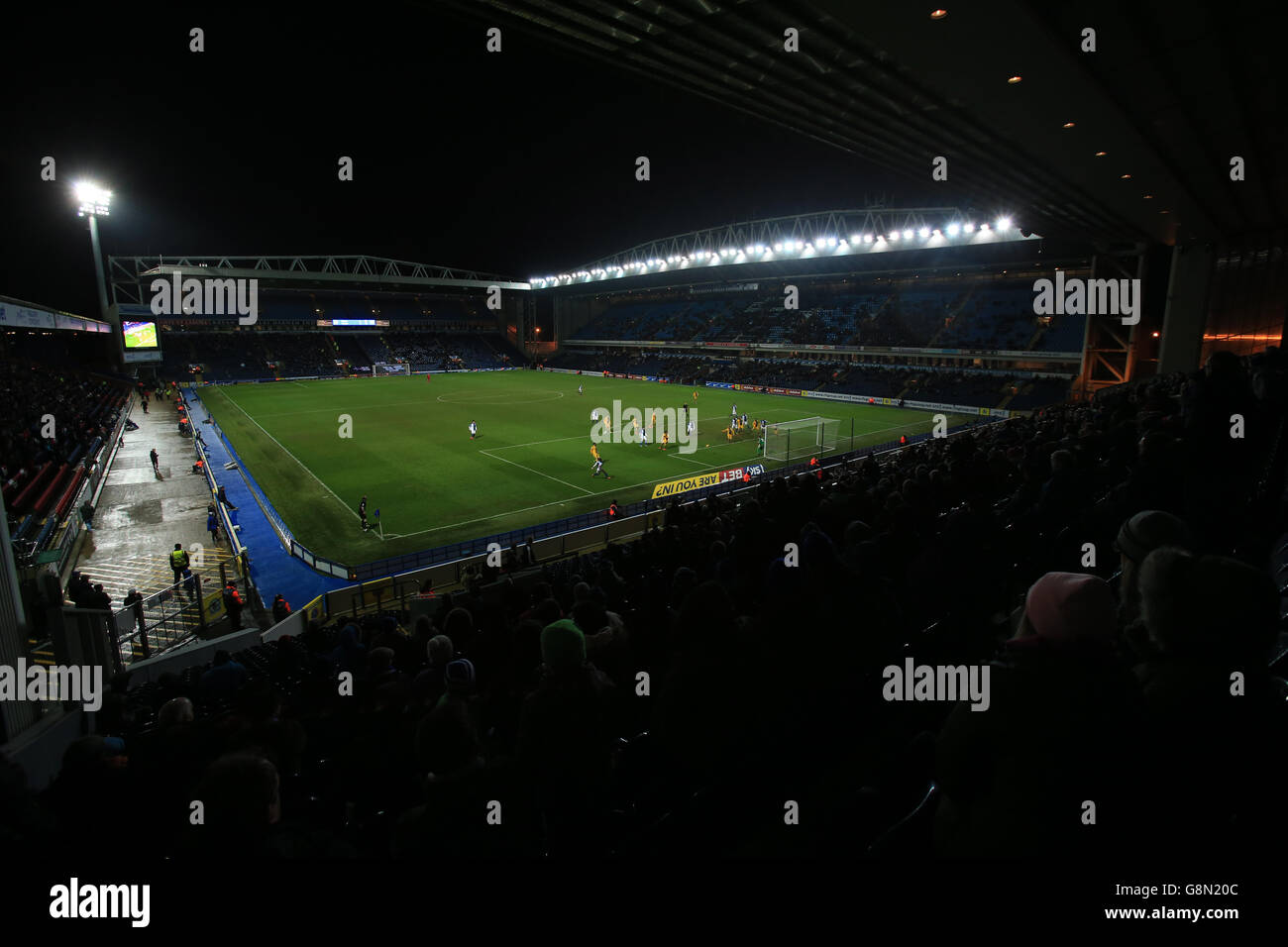 Blackburn Rovers' Ewood Park Stadium during game against Fulham Stock Photo