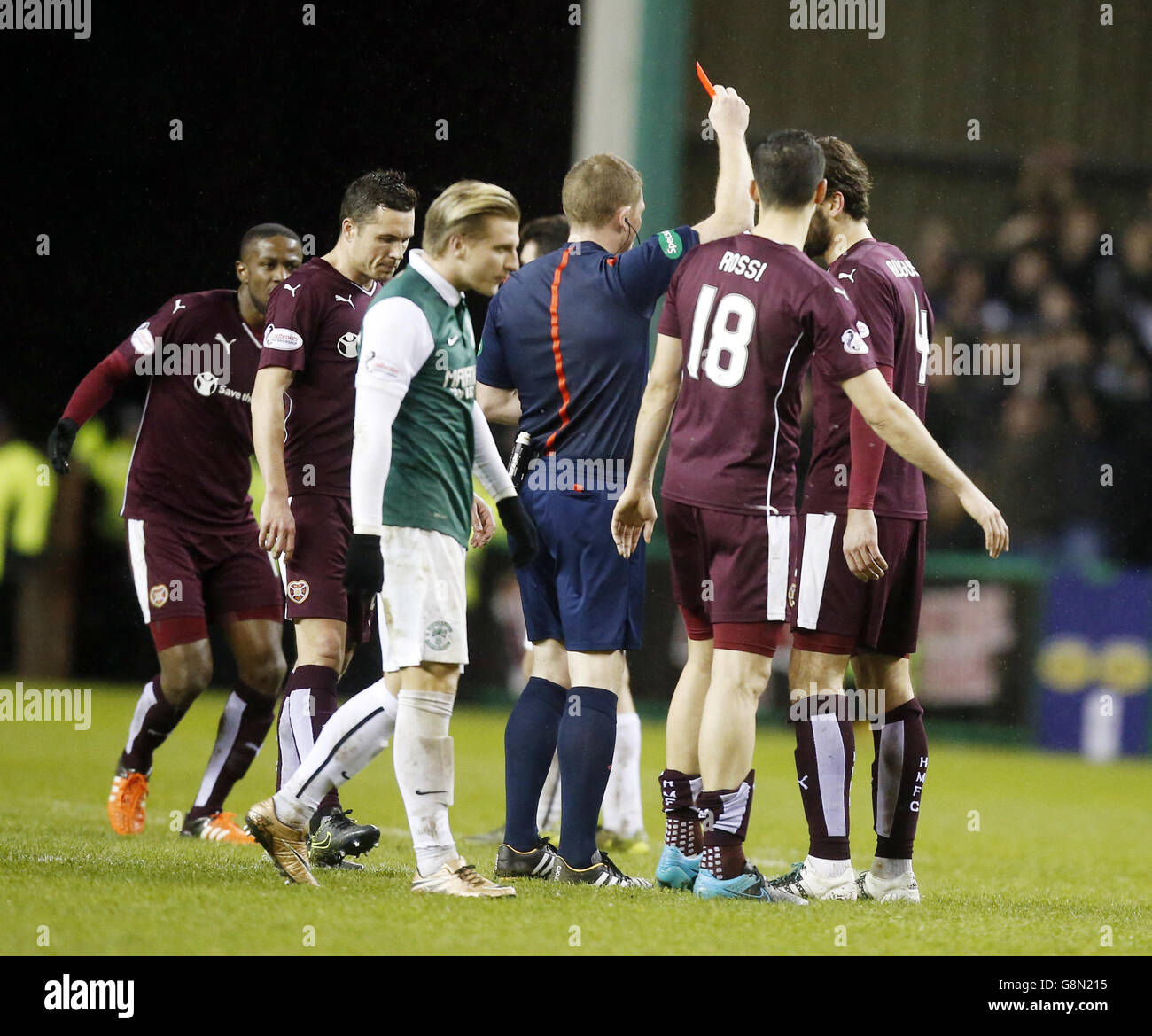 Hibernian v Heart of Midlothian - William Hill Scottish Cup - Fifth Round Replay - Easter Road Stock Photo