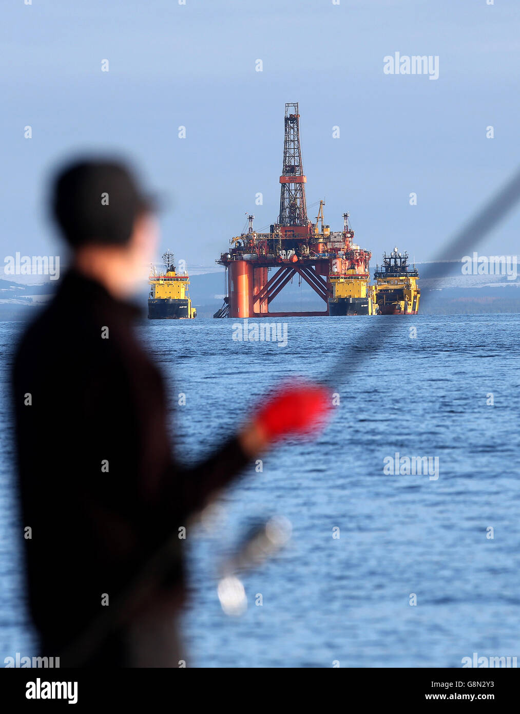 Oil rigs in Cromarty Firth Stock Photo - Alamy