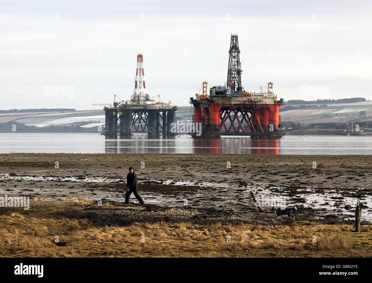 Platform Rig Uk Oil platforms stands amongst other rigs which have been left in the ...