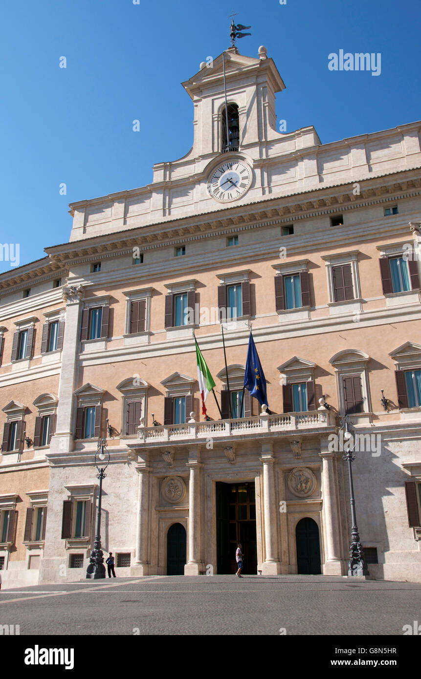 Italian Parliament building, Palazzo di Montecitorio, Rome, Lazio, Italy, Europe Stock Photo