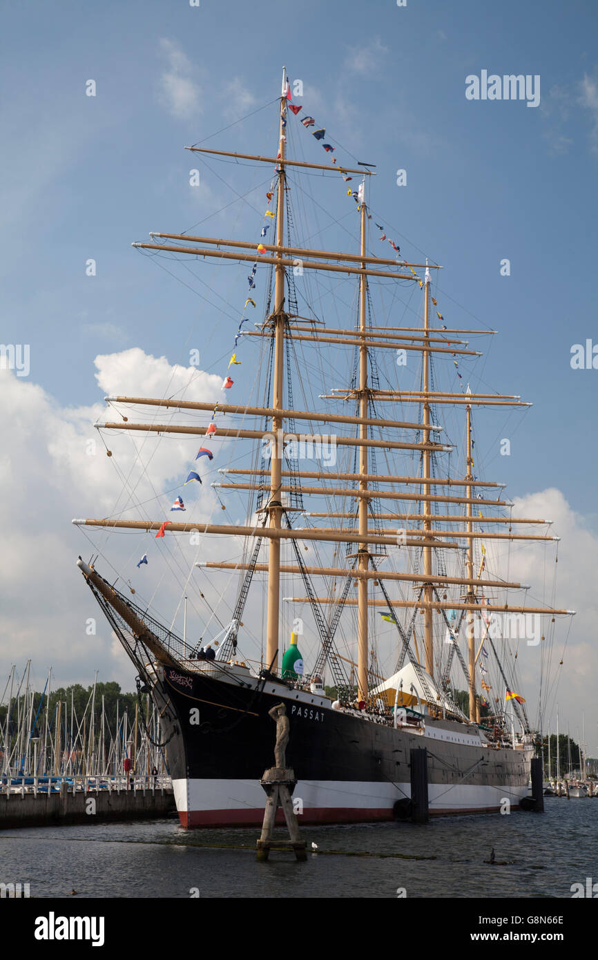 Four mast bark Passat, sailing ship, Baltic Sea spa resort of Travemuende, Bay of Luebeck, Schleswig-Holstein, PublicGround Stock Photo
