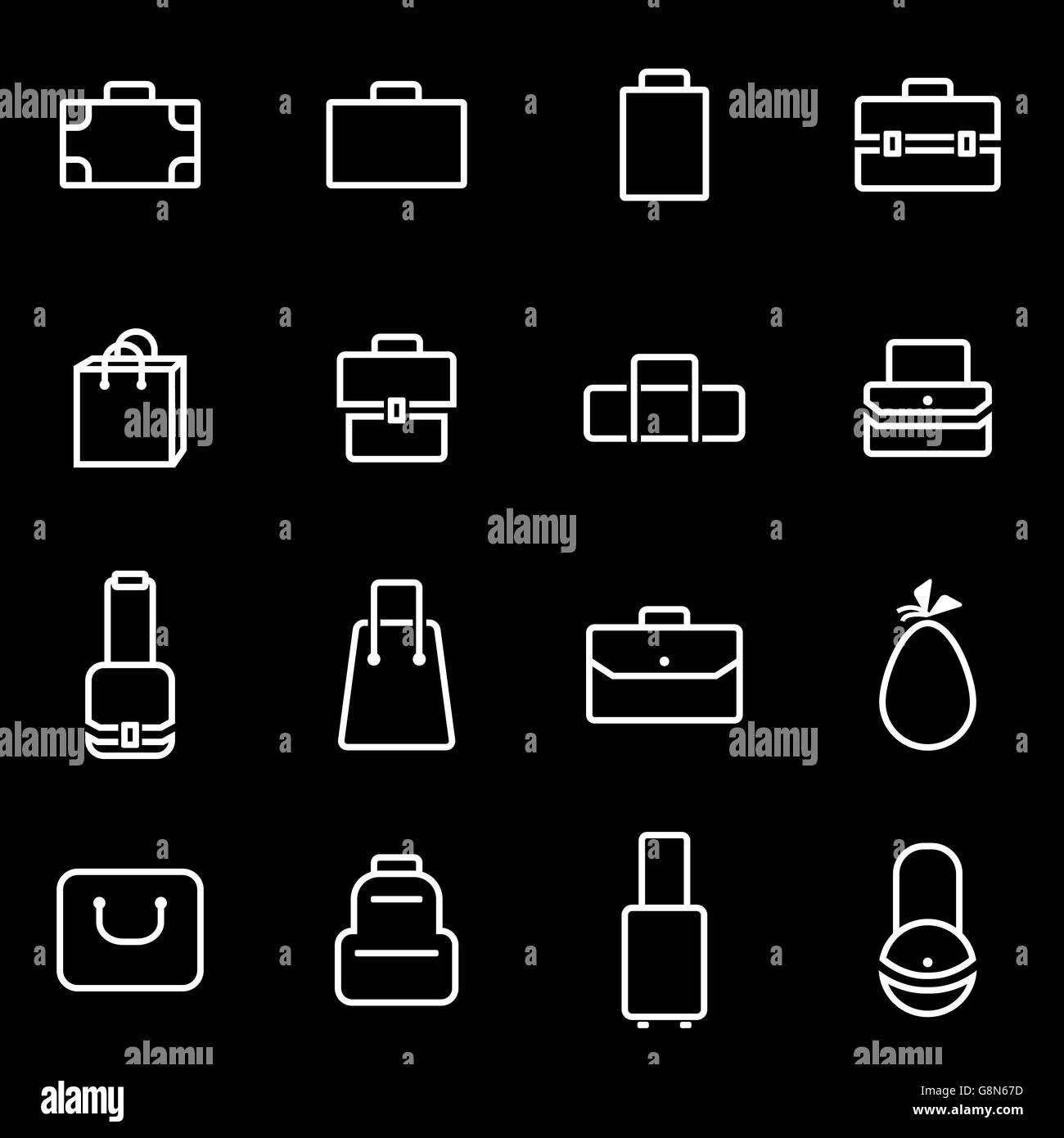 Vector line bag icon set Stock Vector Image & Art - Alamy