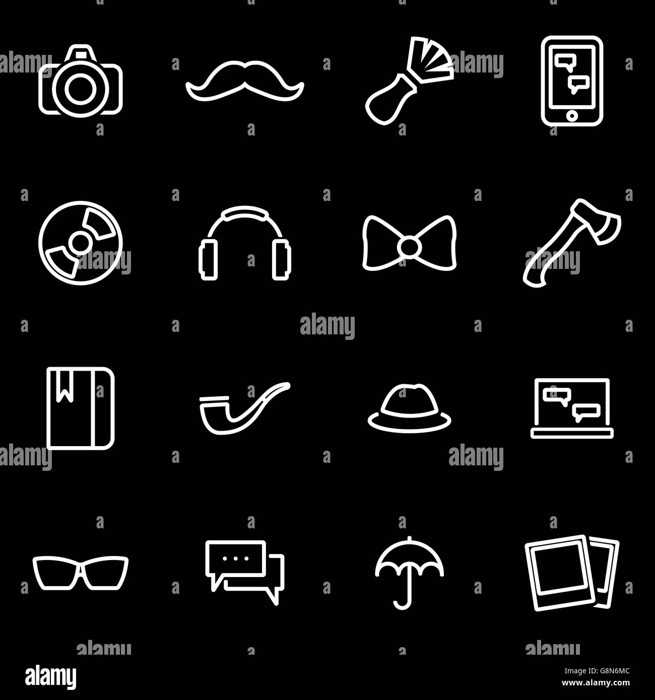 Vector line hipster icon set Stock Vector Image & Art - Alamy