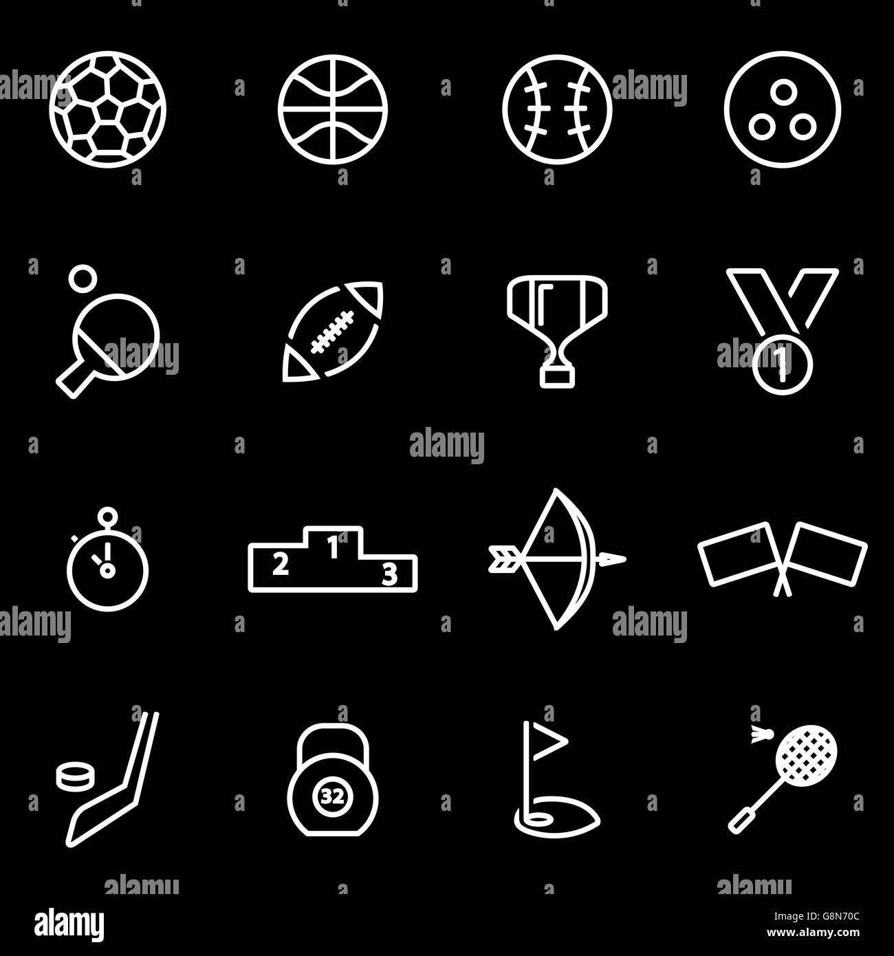 Vector line sport icon set Stock Vector Image & Art - Alamy