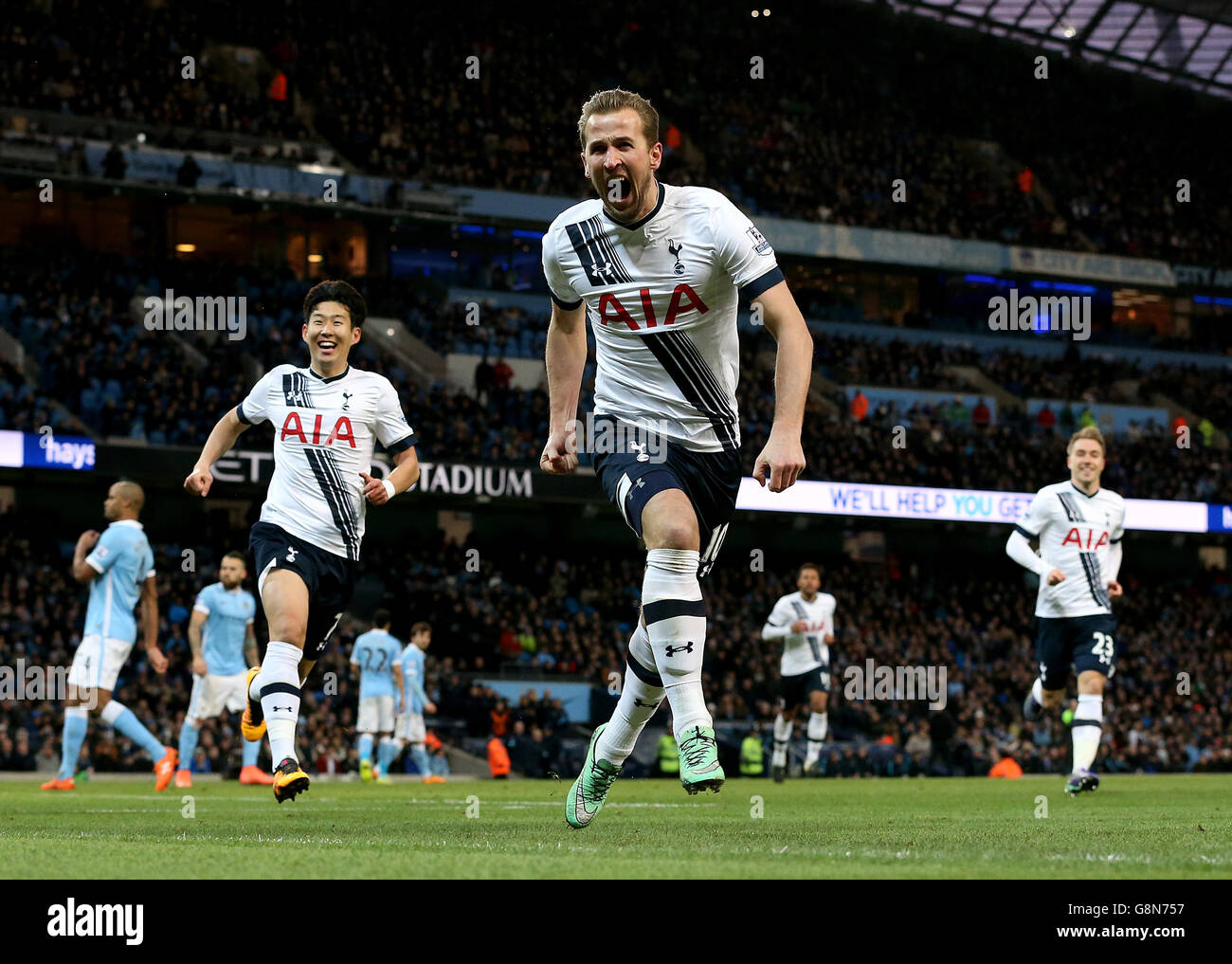 Tottenham Hotspur's Harry Kane celebrates scoring his side's first goal