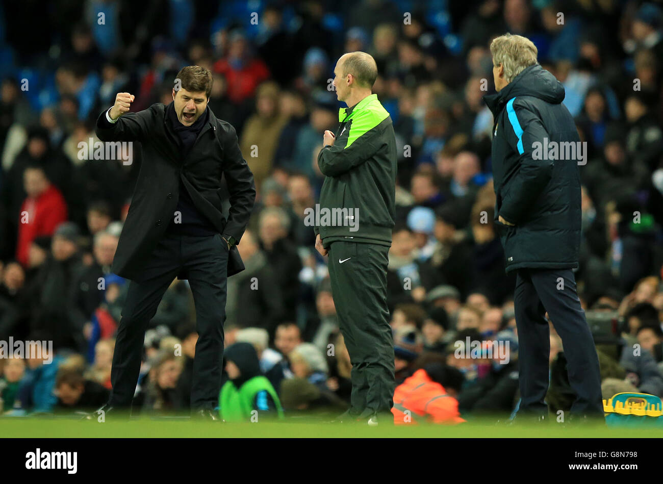 Man City Vs Tottenham Tottenham hotspur manager mauricio pochettino celebrates on the