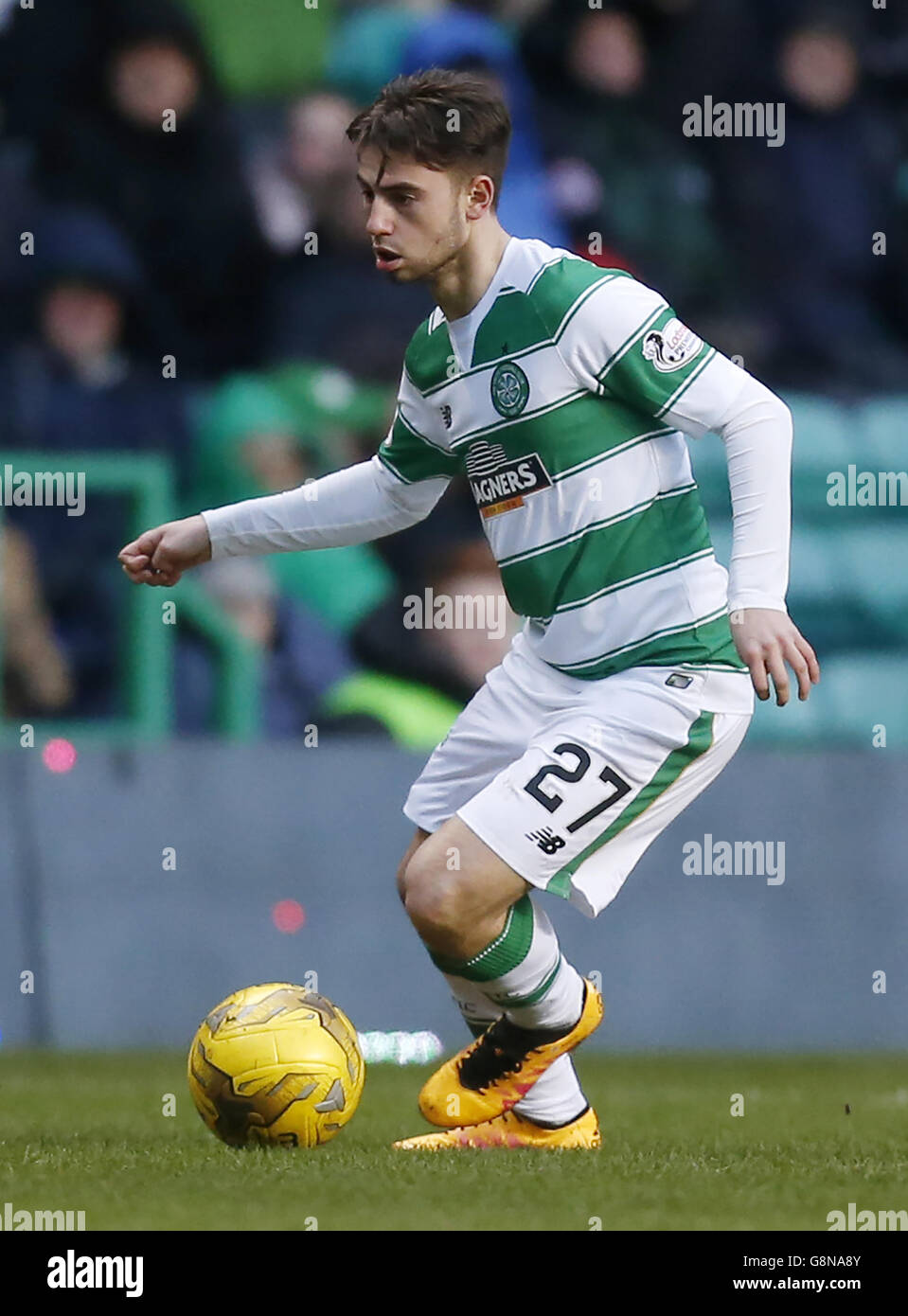 Celtic's Patrick Roberts makes his first appearance during the Ladbrokes Scottish Premiership match at Celtic Park, Glasgow. Stock Photo