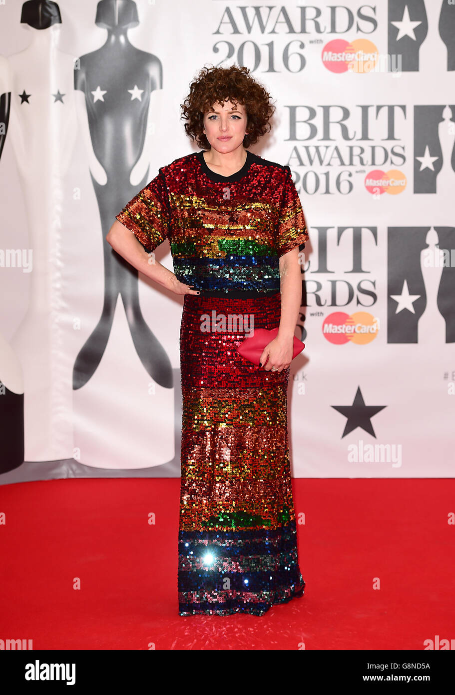 Annie Mac arriving for the 2016 Brit Awards at the O2 Arena, London