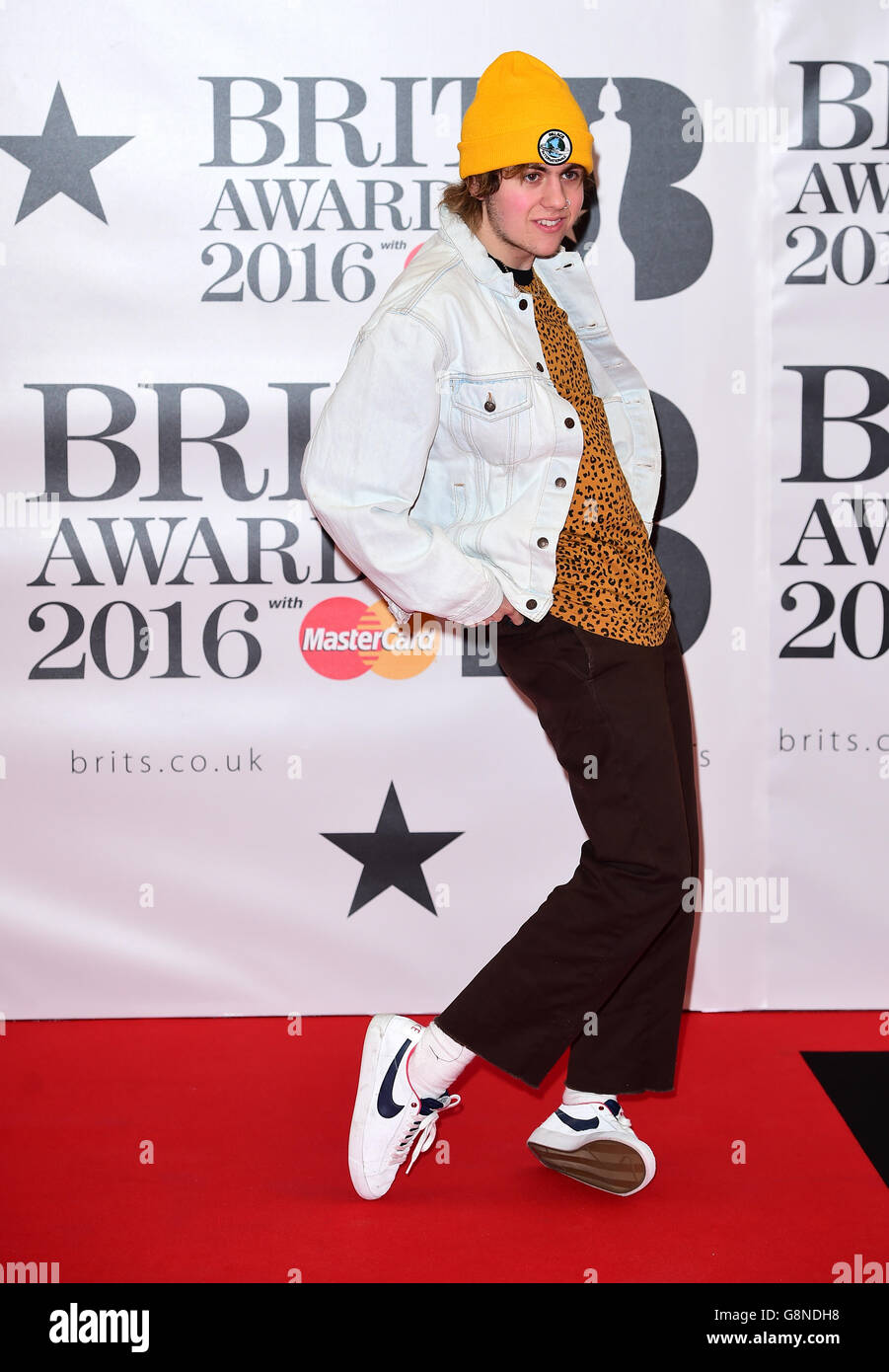 Rat Boy arriving for the 2016 Brit Awards at the O2 Arena, London Stock