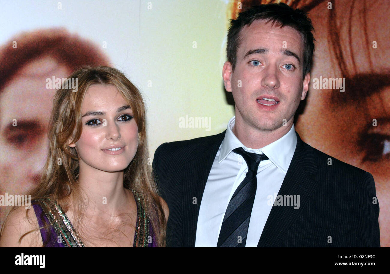 Stars of the film Keira Knightley and Matthew Macfadyen arrives for the UK premiere of Pride & Prejudice at the Odeon Leicester Square in central London Monday 5 September 2005 PRESS ASSOCIATION Photo. Photo credit should read: Steve Parsons / PA Stock Photo