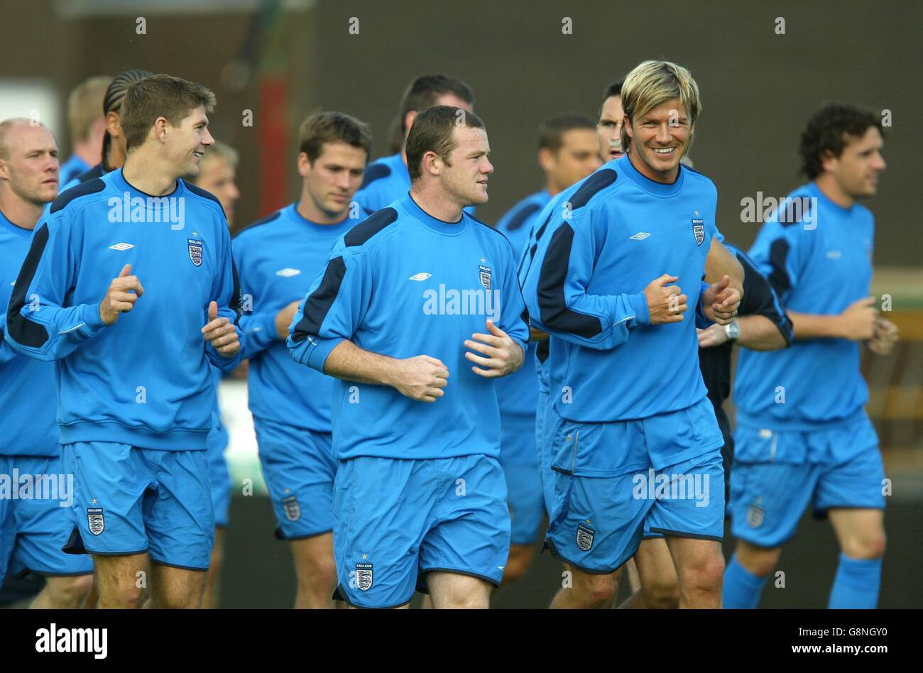 Soccer - FIFA World Cup 2006 Qualifier - Group Six - Northern Ireland v England - England Training - Windsor Park Stock Photo