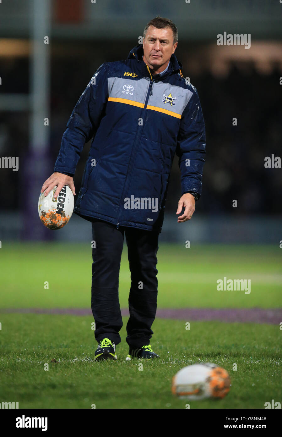 North Queensland Cowboys' assistant coach David Furner during the World Club Series match at Headingley Stadium, Leeds. Stock Photo