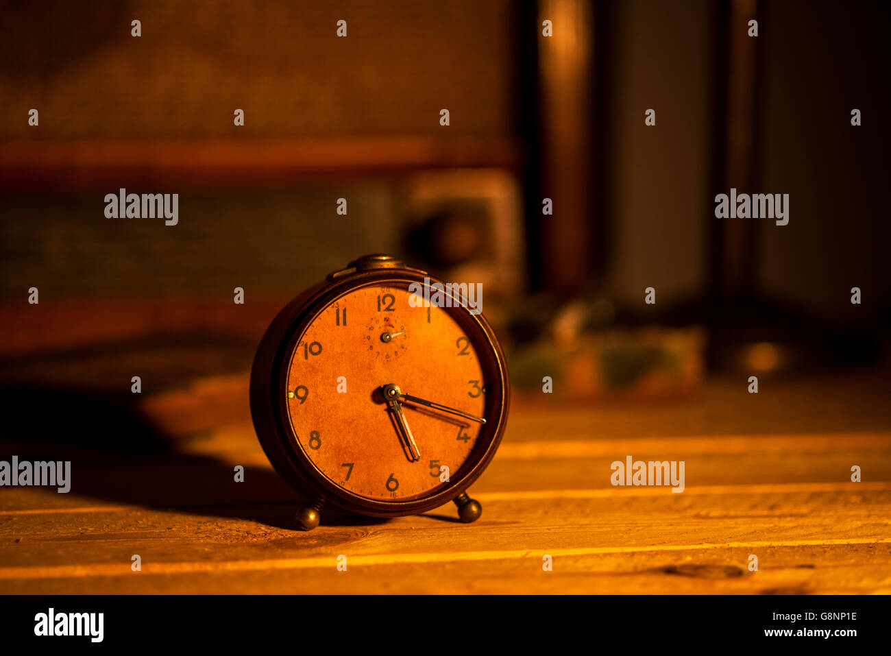 old alarm clock on background Stock Photo - Alamy