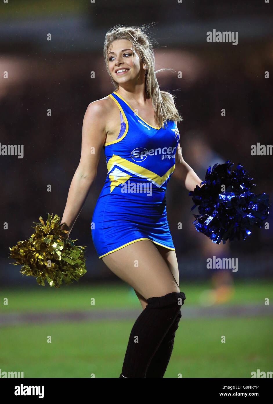 Spencer Properties Dance Team cheerleaders perform during the break