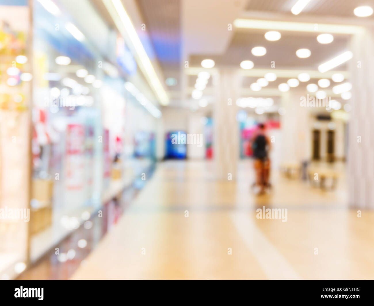 Abstract blurred background of shopping mall hall Stock Photo - Alamy