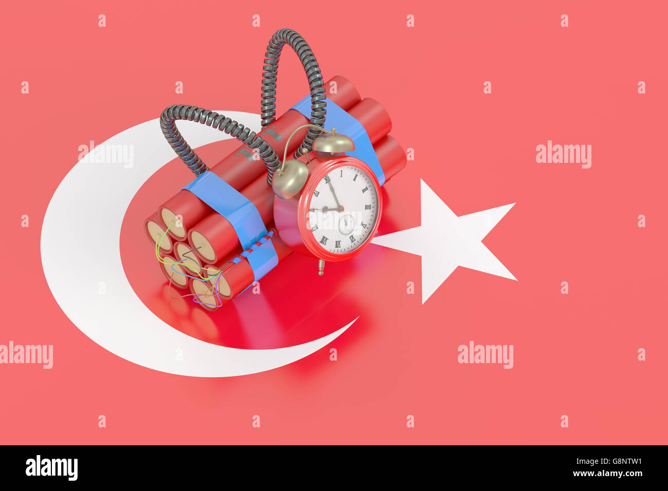 Turkey terror attack concept, 3D rendering Stock Photo