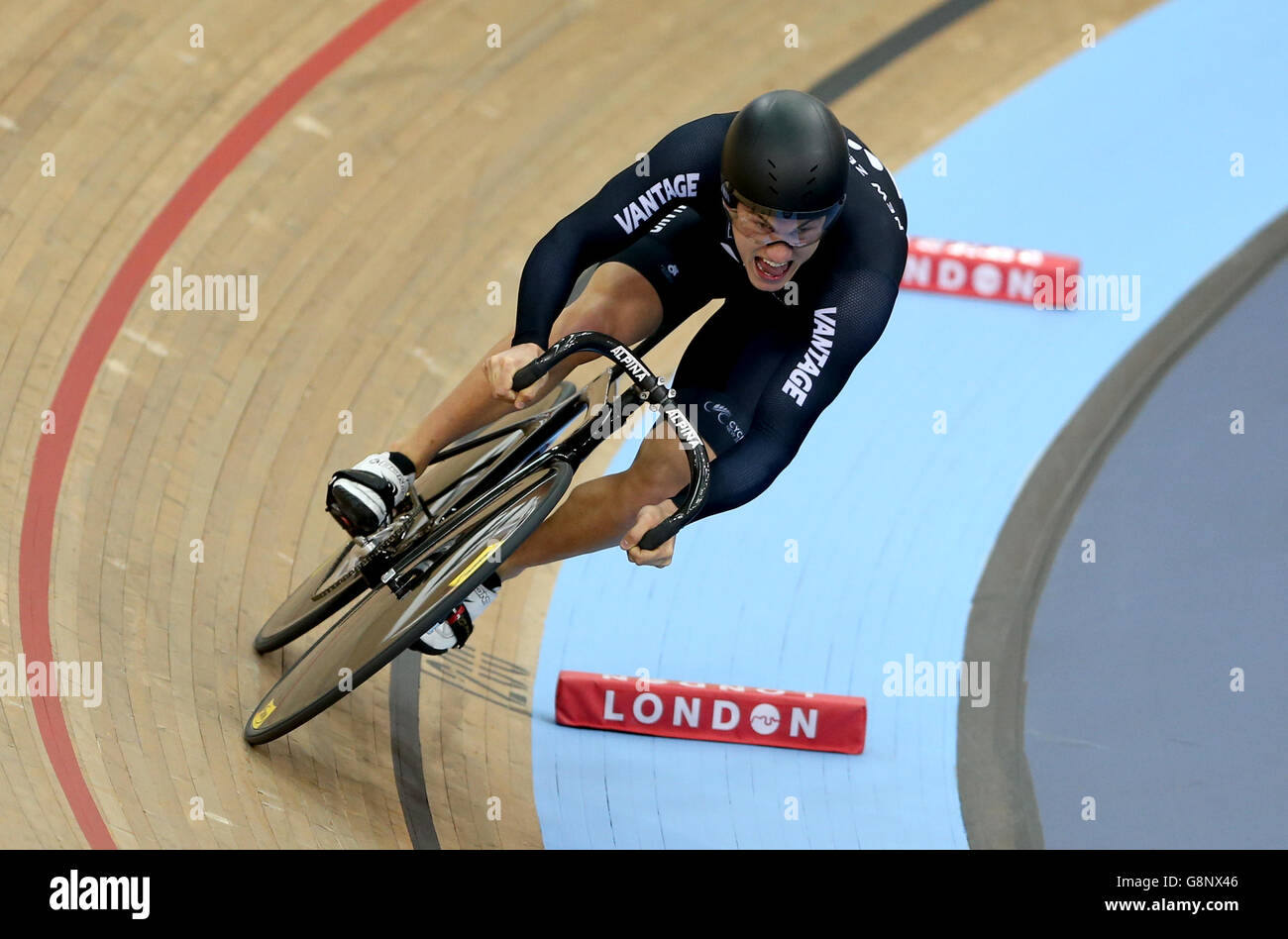 New Zealand's Sam Webster during day three of the UCI Track Cycling World Championships at Lee Valley VeloPark, London. PRESS ASSOCIATION Photo. Picture date: Friday March 4, 2016. See PA story CYCLING World. Photo credit should read: Tim Goode/PA Wire. Stock Photo