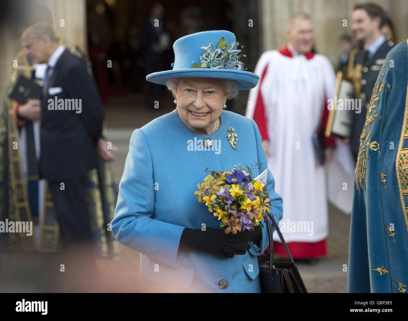 Queen Elizabeth II attends the Commonwealth Service at Westminster Abbey on Commonwealth Day