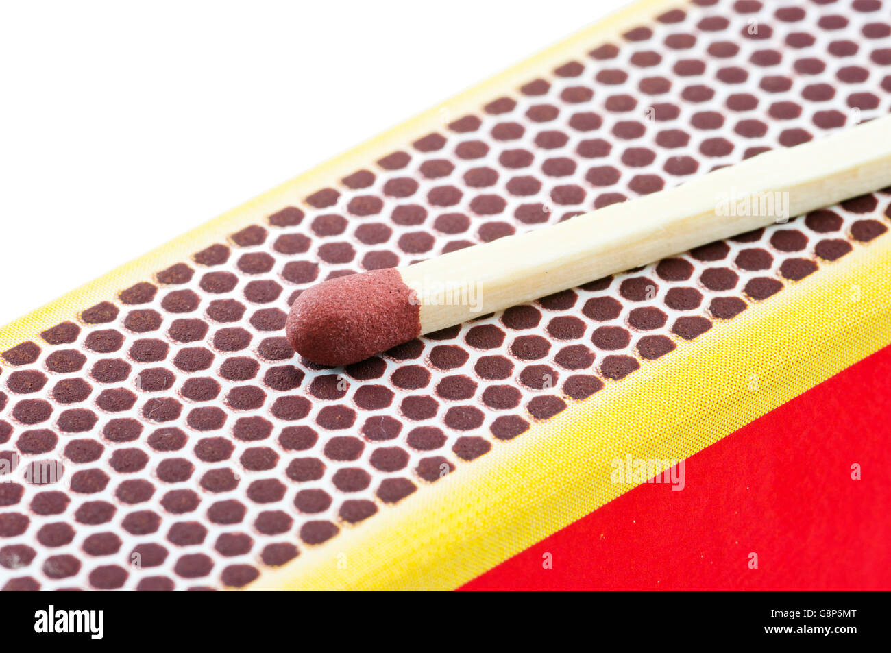 Wooden Matches Closeup Over White Background Stock Photo