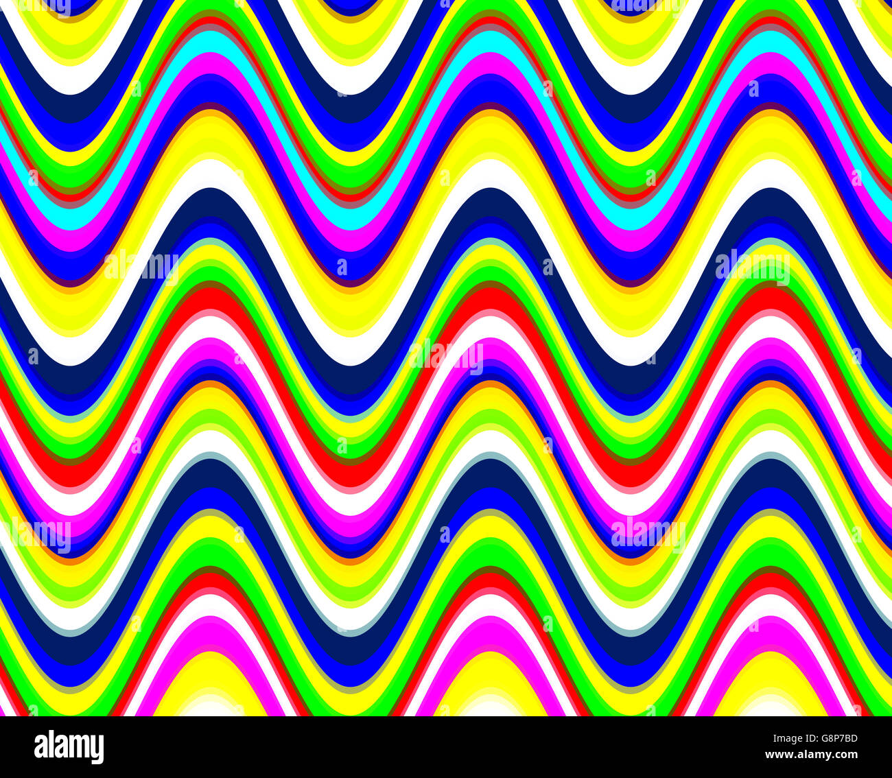 Bright vibrant colours digital waves pattern. Stock Photo