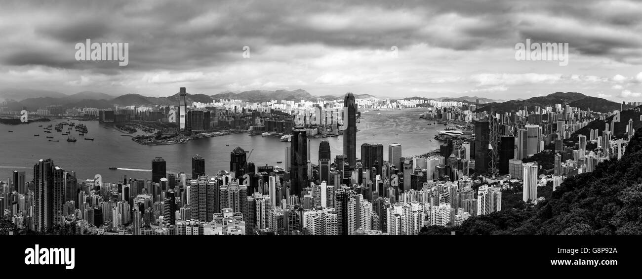 Hong Kong Skyline Aerial view from The Peak Stock Photo - Alamy