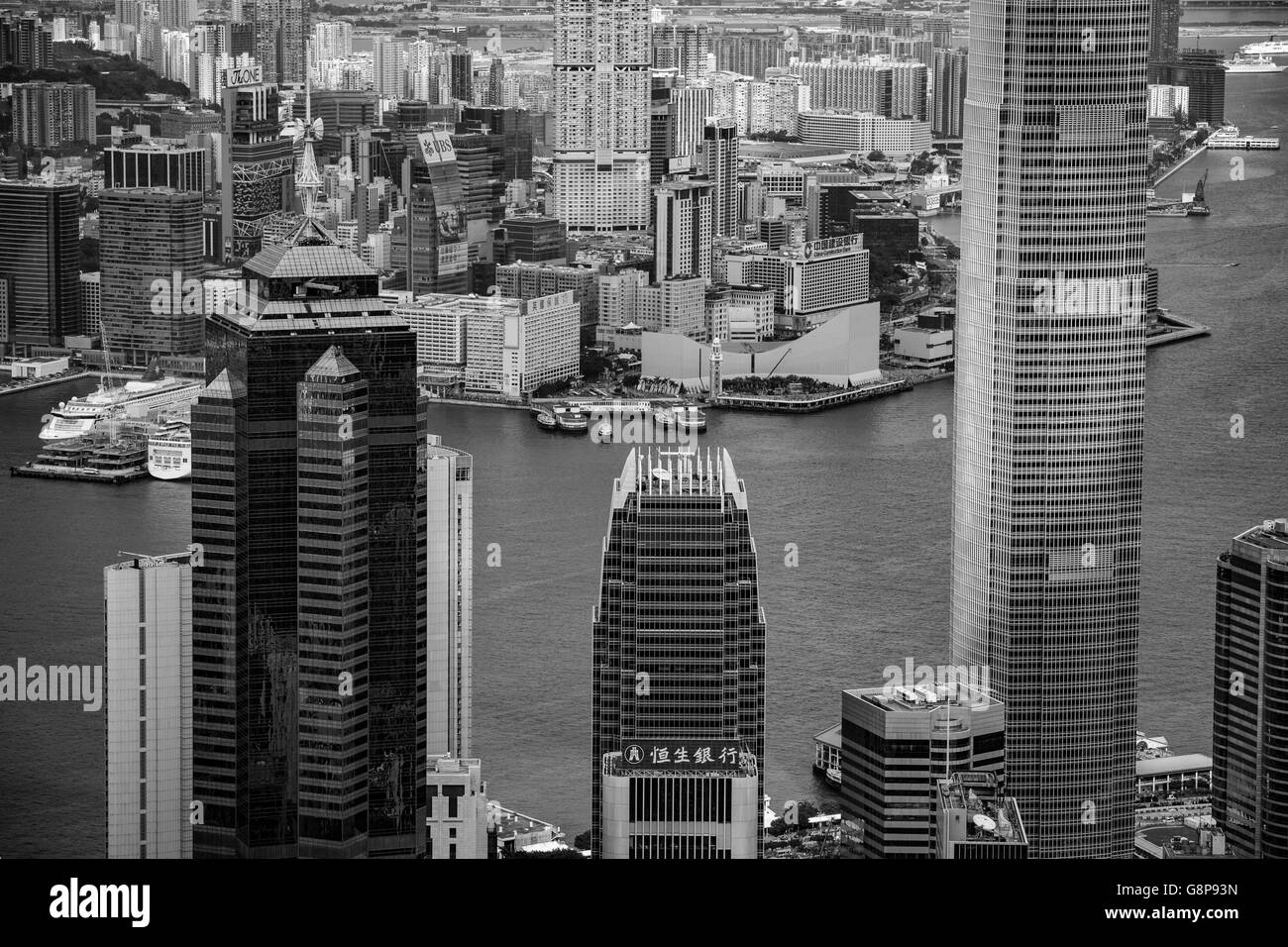 Hong Kong Skyline Aerial view from The Peak Stock Photo - Alamy
