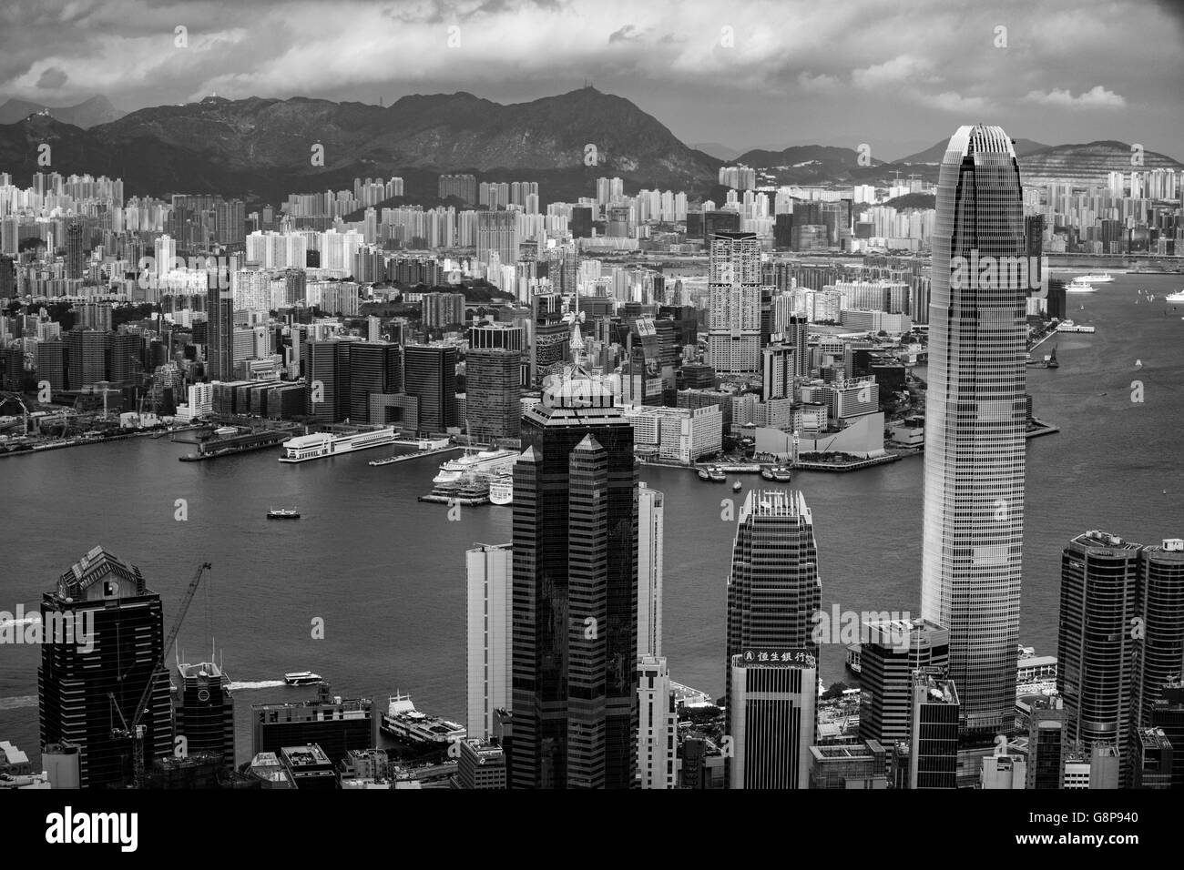 Hong Kong Skyline Aerial view from The Peak Stock Photo - Alamy