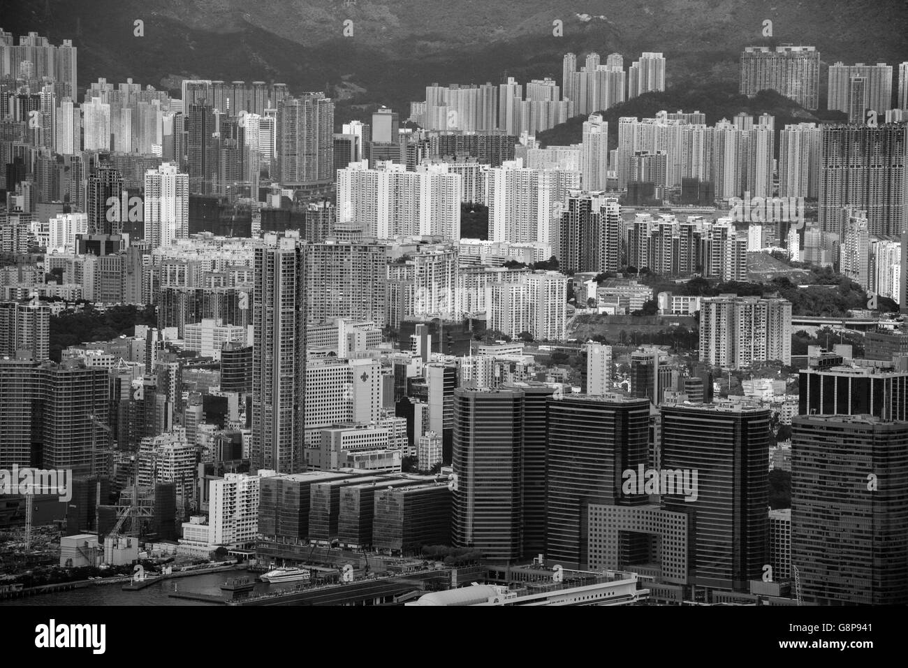 Hong Kong Skyline Aerial view from The Peak Stock Photo - Alamy