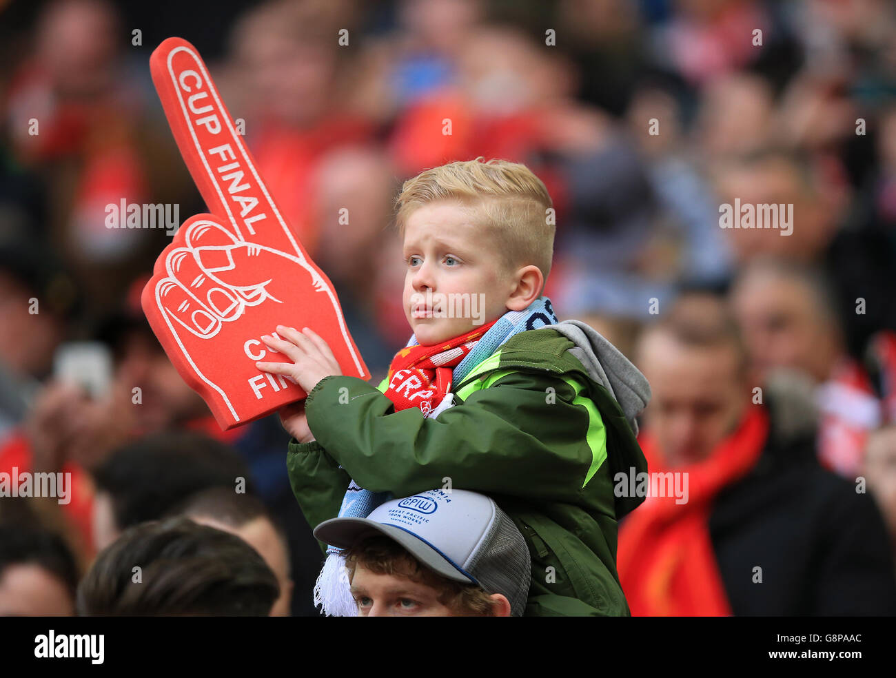 Manchester City and Liverpool half-and-half scarves on sale