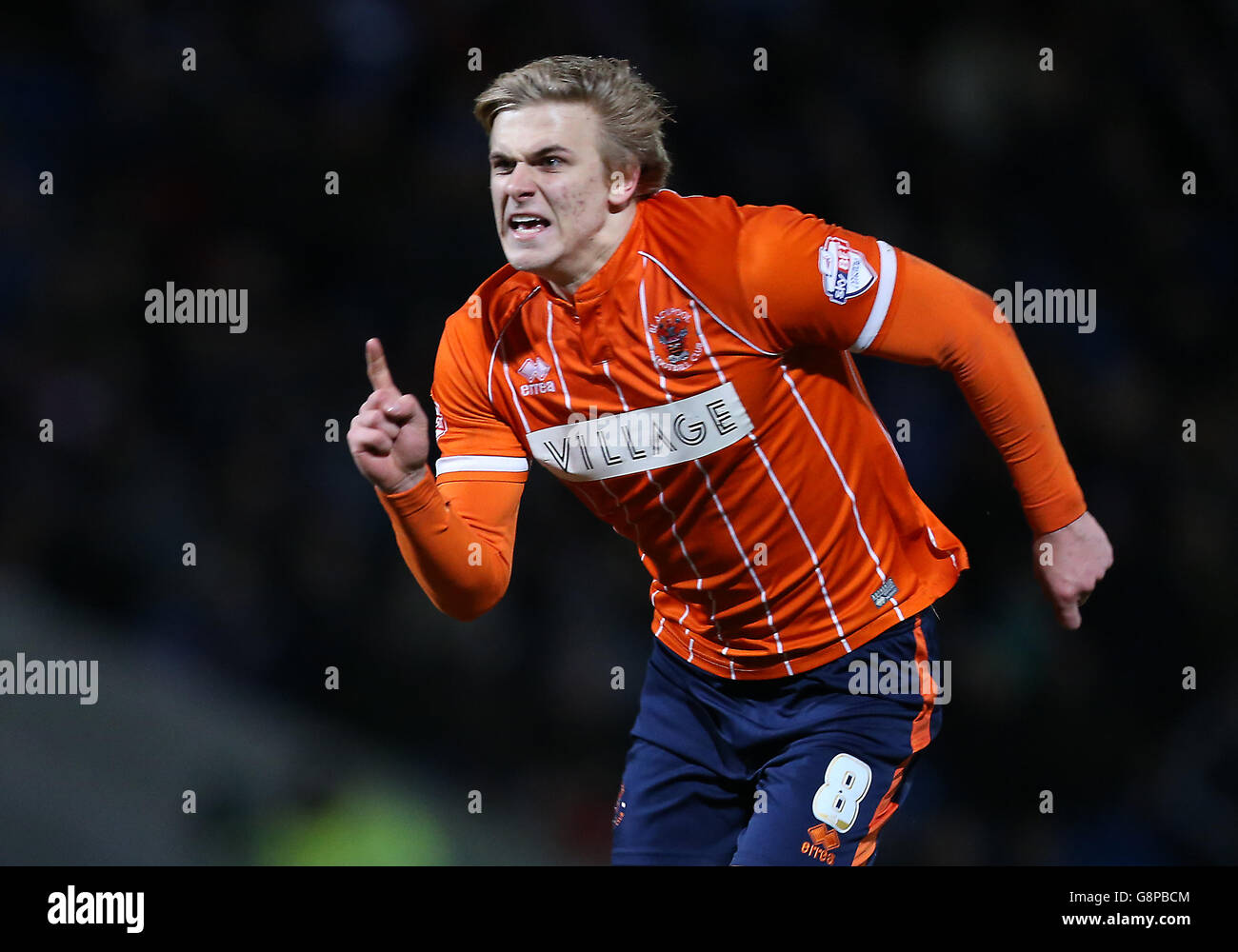 Chesterfield v Blackpool - Sky Bet League One - Proact Stadium. Blackpool's Brad Potts celebrates scoring his side's first goal of the game Stock Photo
