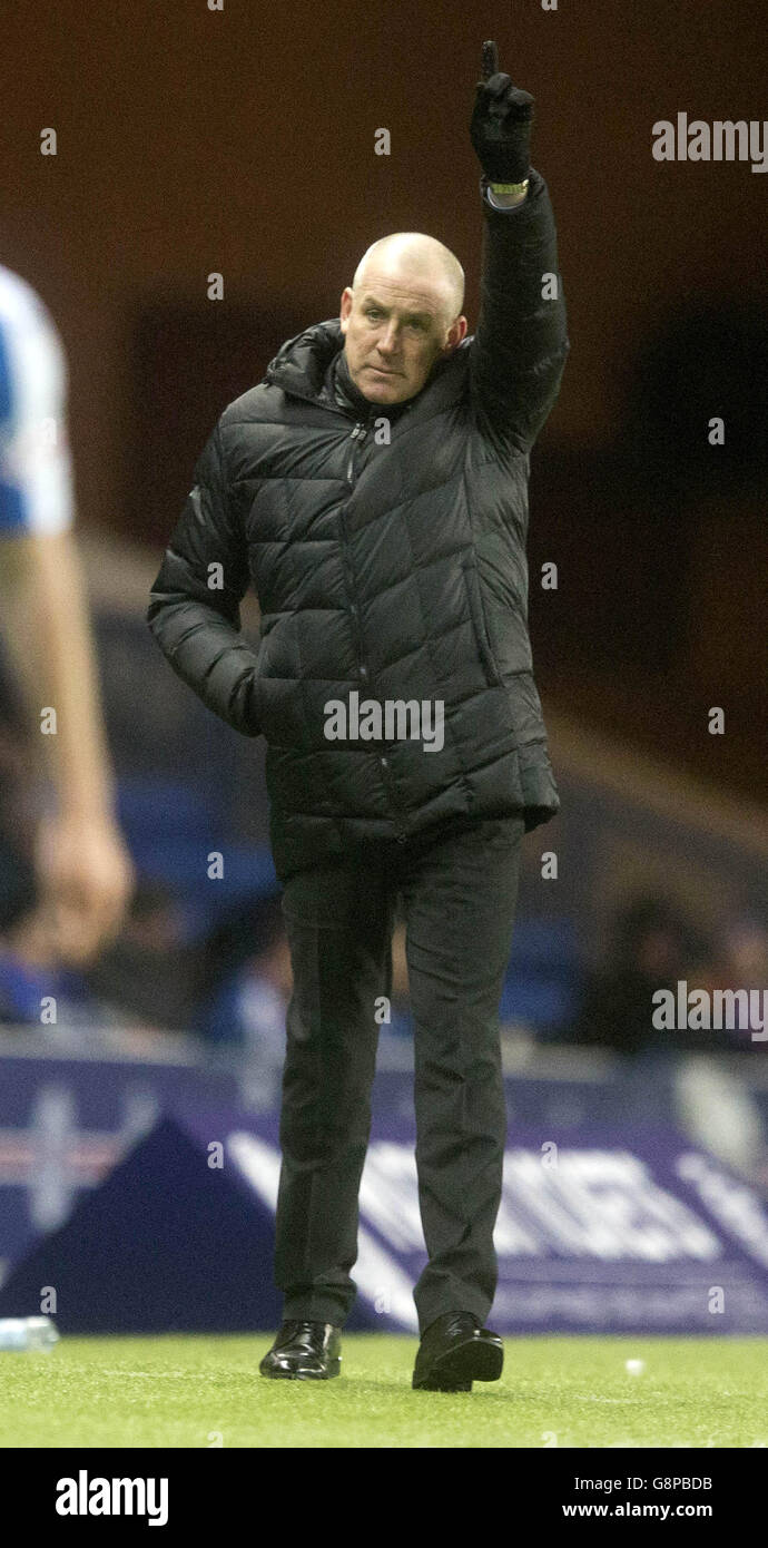 Rangers' manager Mark Warburton during the Ladbrokes Scottish Championship match at the Ibrox Stadium, Glasgow. Stock Photo